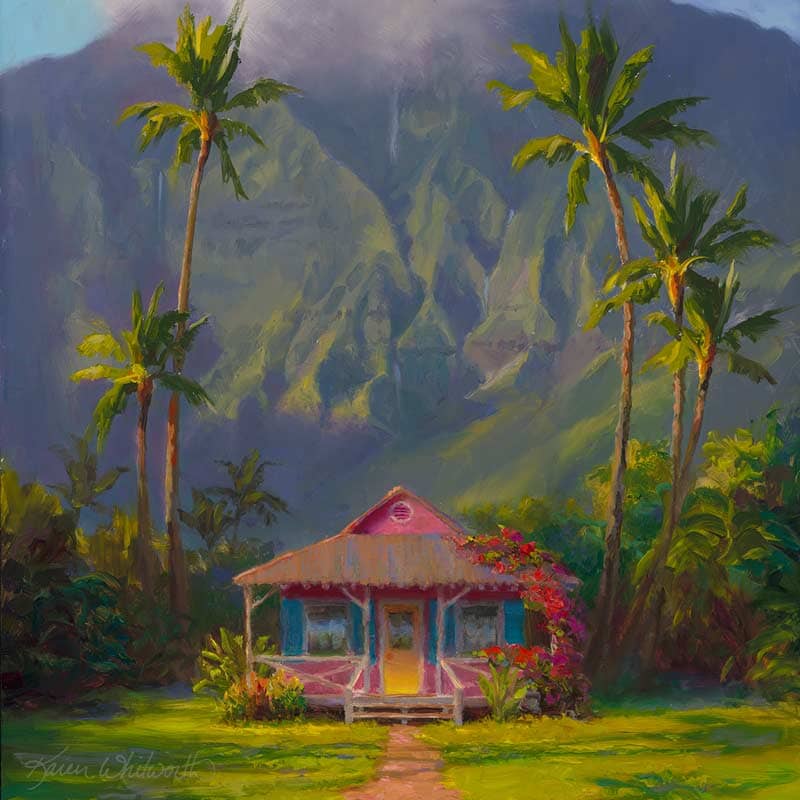 Hawaii landscape paintings on canvas by artist Karen Whitworth