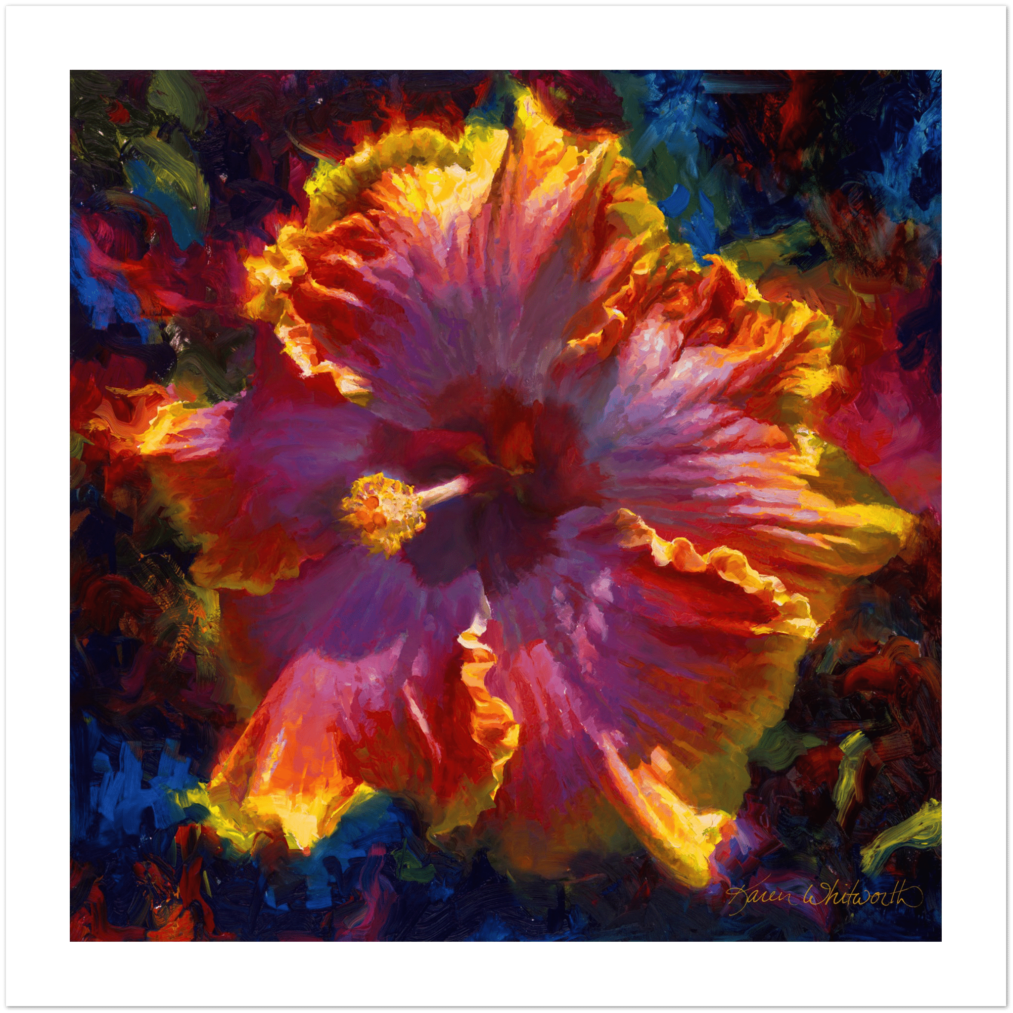 Square Hibiscus Wall Art Print