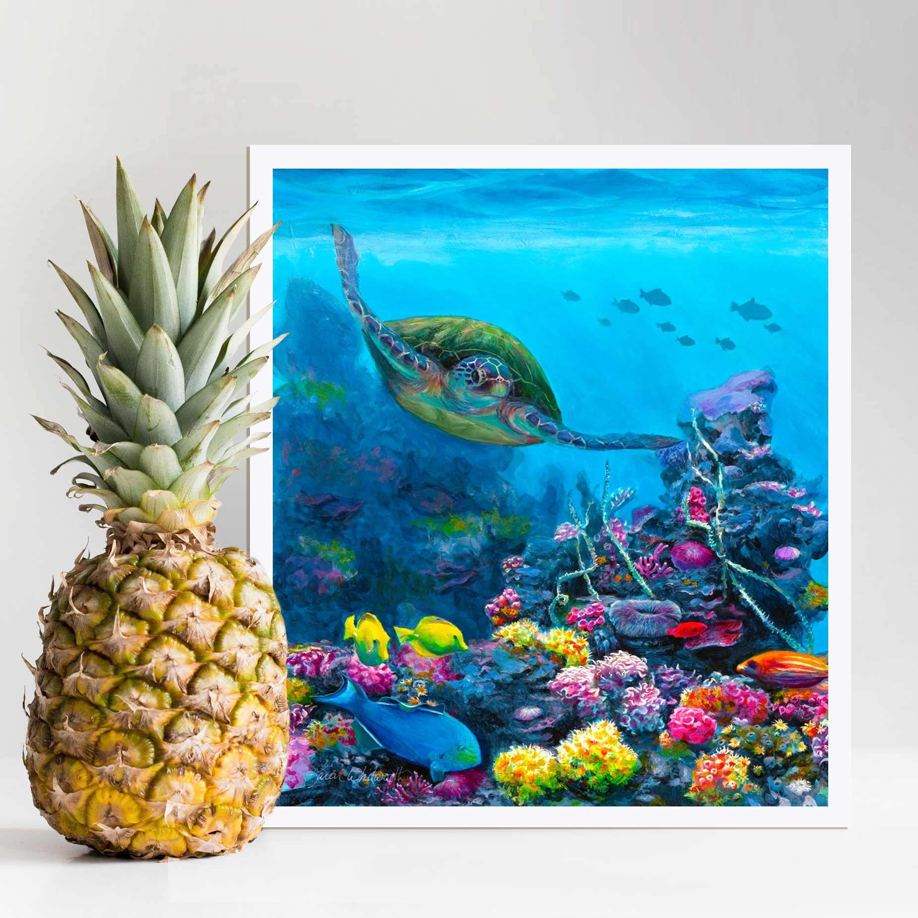 Dreamy Sea Turtle Wall Art Print