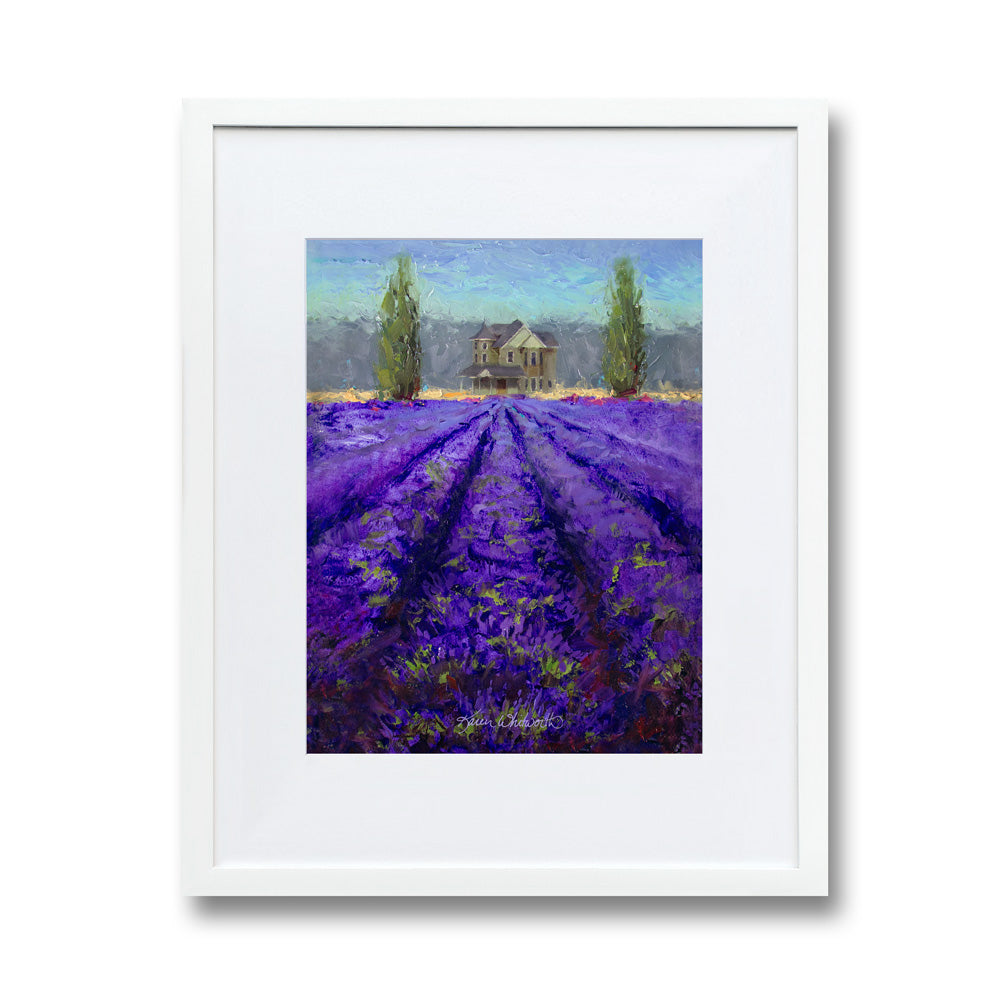 lavender wall plant Ready-to-Hang Victorian Farmhouse Lavender Field Wall Art Large (11x14 inches)
