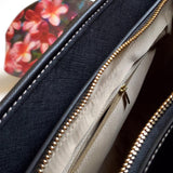 Inside view of Tropical Purse and Clutch with Hawaiian Plumeria Floral Print