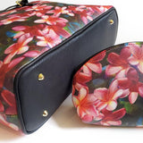Bottom of Tropical Purse and Clutch with Hawaiian Plumeria Floral Print