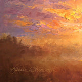 Sunrise Wall Art Canvas of Colorful Sky Painting - All Things New by Artist Karen Whitworth