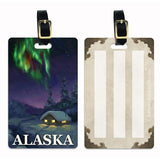 Dance Of The Aurora - Alaska Luggage Tags Featuring The Aurora Borealis Dancing Over An Alaskan Cabin In Winter