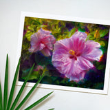 Gentle Radiance - Paper Art Print of Tropical Hibiscus Flowers by Artist Karen Whitworth