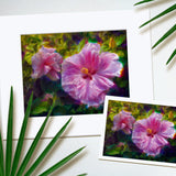 Gentle Radiance - Paper Art Print of Tropical Hibiscus Flowers by Artist Karen Whitworth