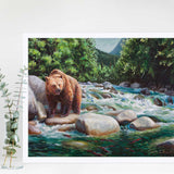 Brown bear wall art print by Alaska wildlife artist Karen Whitworth