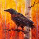 Autumn Raven Wall Art Canvas Art by Karen Whitworth