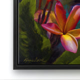 Hawaiian Plumeria Flowers Wall Art Canvas - Tropical Delight by Artist Karen Whitworth