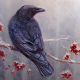 Winter Raven Wall Art Painting on Canvas