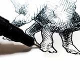 Triceratops wall art print of dinosaur drawing by artist Karen Whitworth