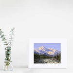 Alaska mountain landscape wall art print of Denali and river scenery by Alaska artist Karen Whitworth