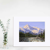 Alaska mountain landscape wall art print of Denali and river scenery by Alaska artist Karen Whitworth