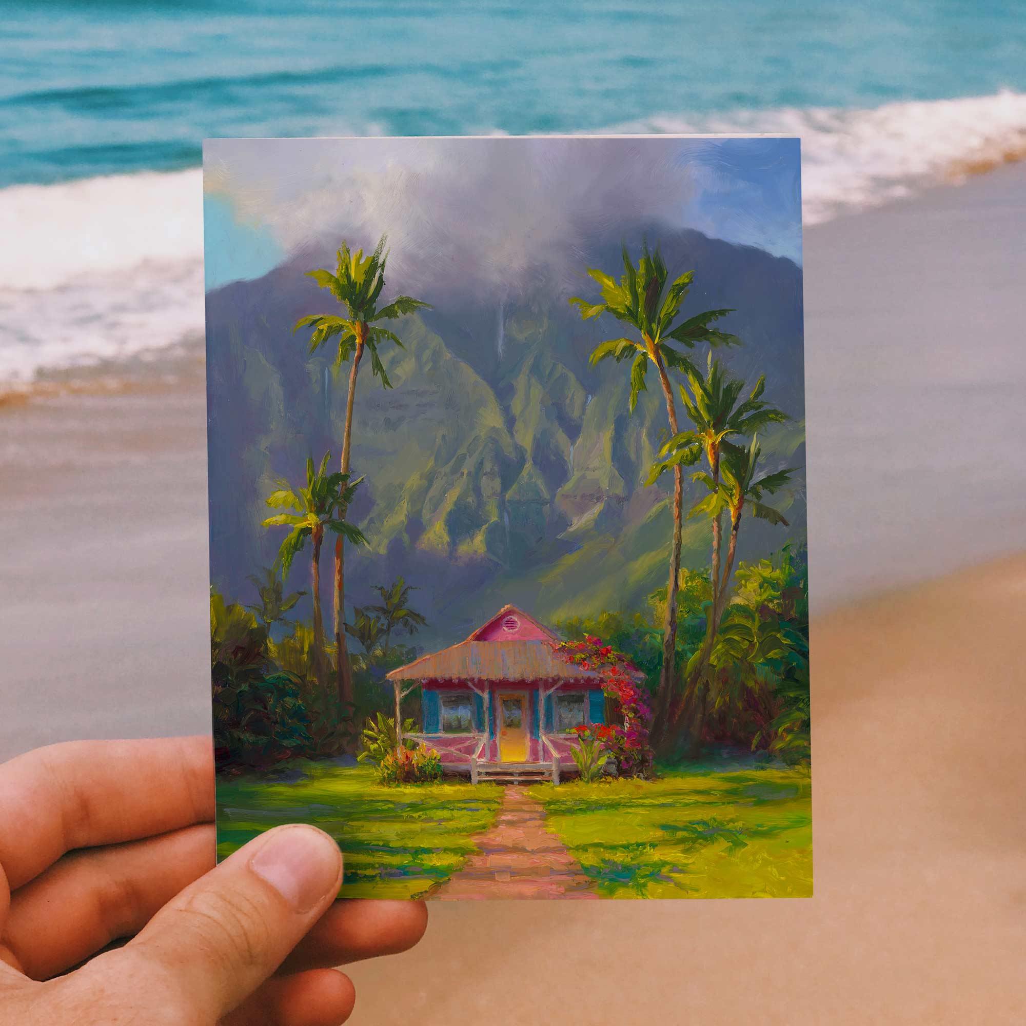 Hawaii greeting card of Kauai Hanalei landscape art