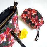 Plumeria Paradise Zippered Carry All Travel Tote and Cosmetic Bag