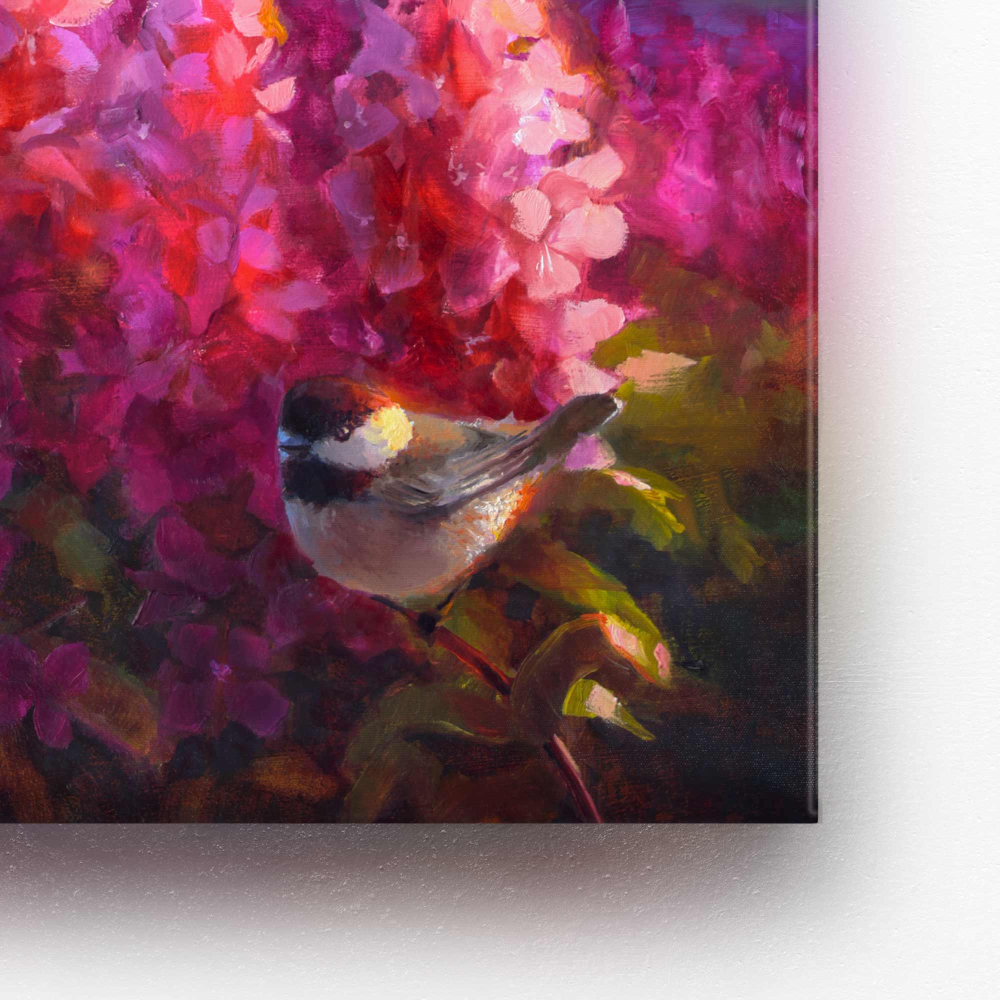 Wild offers flower chickadee bird Artwork Wall Art Print Paper 11x14 Wall decor garden nature inspirational art piece blue alaska poppies fireweed