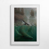 Humpback Whale Cow & Calf Wall Art Print