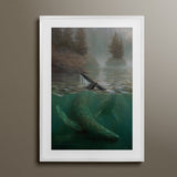 Humpback Whale Cow & Calf Wall Art Print