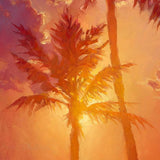 Palm Tree Sunset Paper Art Prints