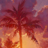 Palm Tree Sunset Paper Art Prints