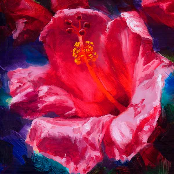 Vibrant Tropical Flower Wall Art Canvas of Hibiscus Flower Painting – Art  of Karen Whitworth