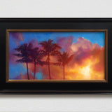 Tropical art canvas of Hawaiian sunset palm tree painting by Hawaii artist Karen Whitworth