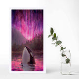 Aurora with Orca Whale Wall Art Print