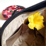 Inside Pocket of Tropical Purse and Clutch with Hawaiian Plumeria Floral Print
