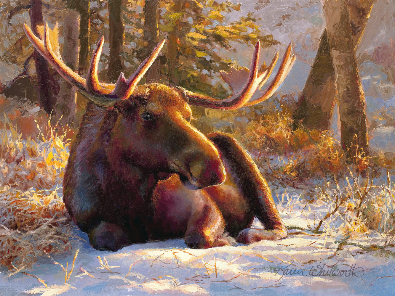 Moose Oil Painting