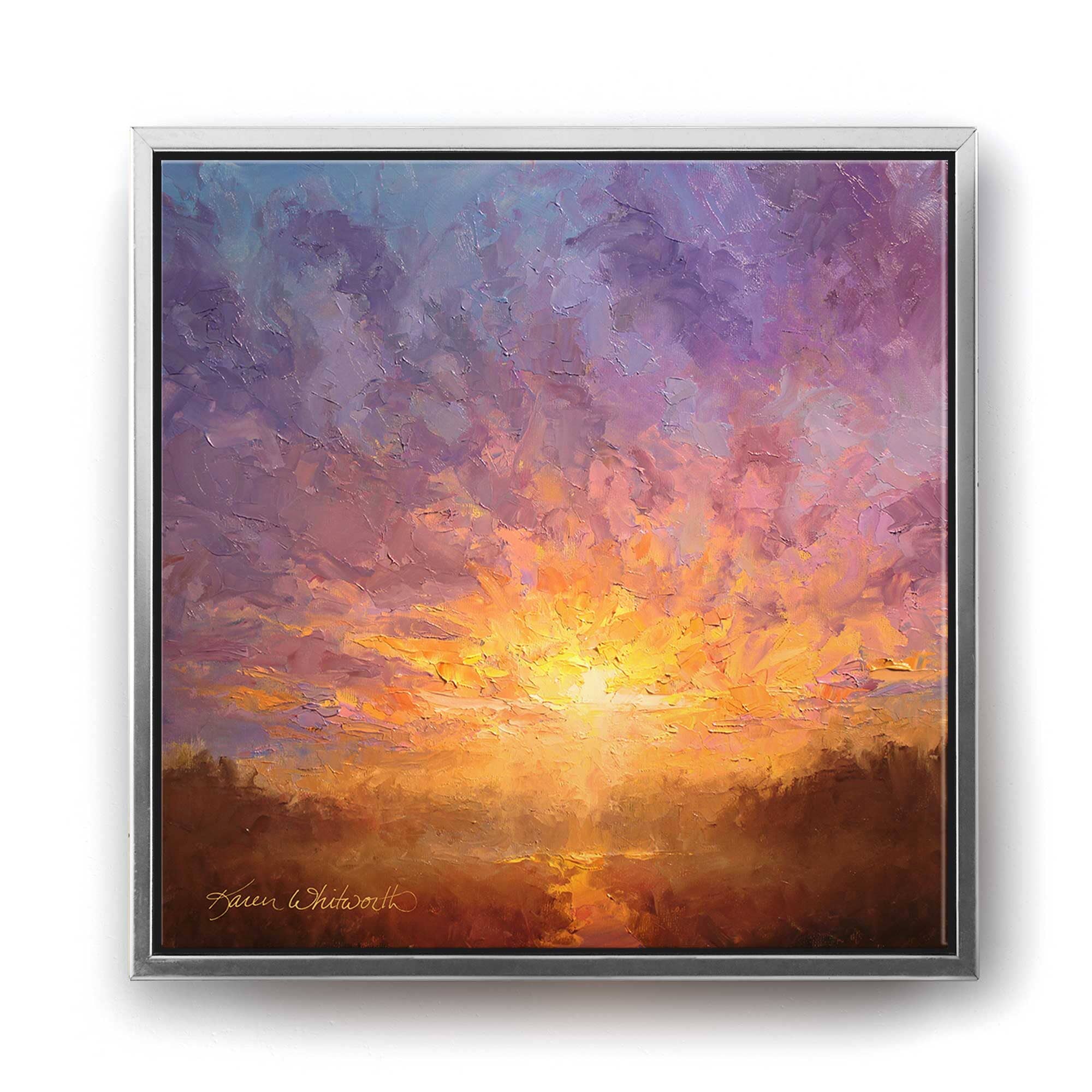 Uplifting Sunrise Wall Art Canvas of Colorful Sky Painting – Art