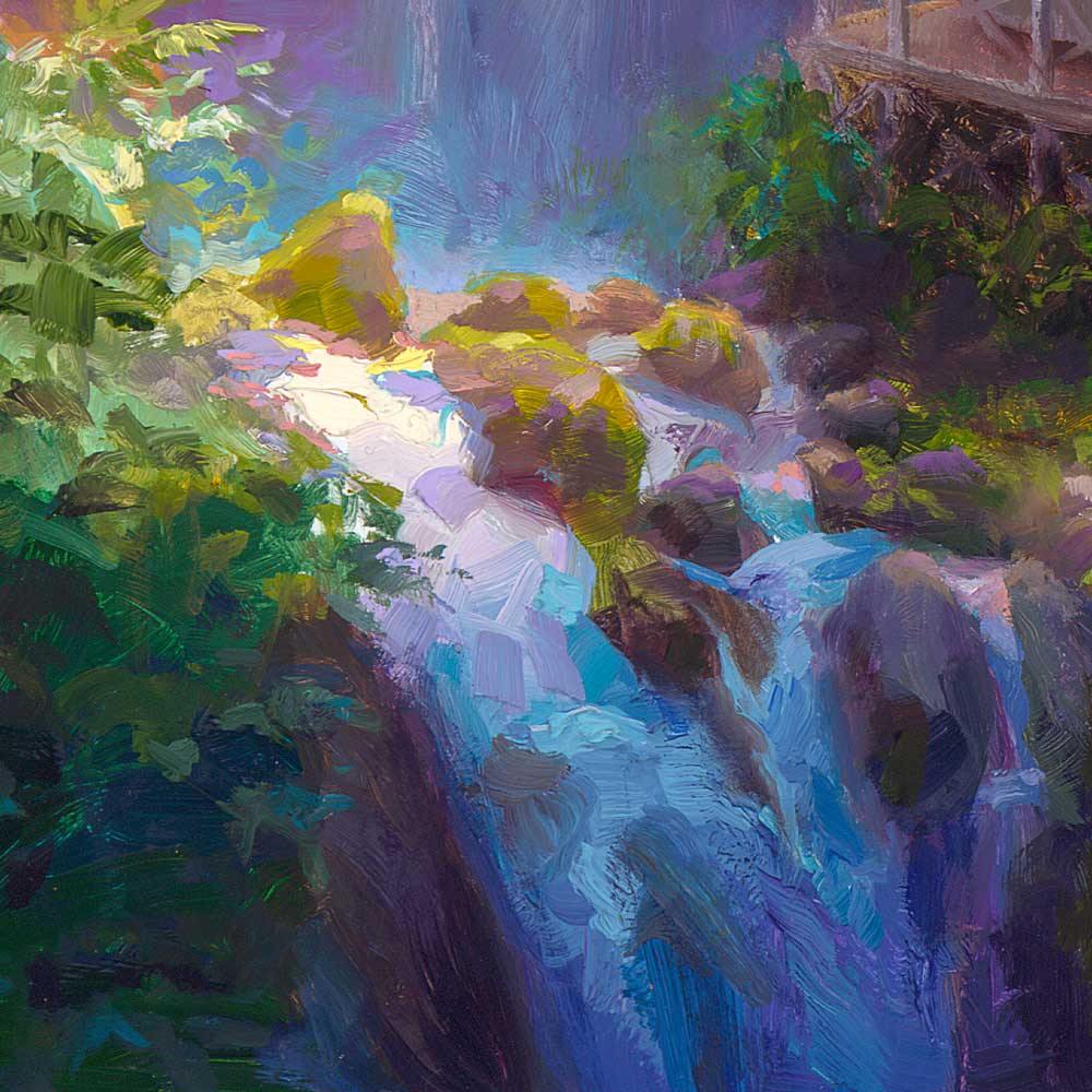 Tropical Waterfall wall art print by Hawaii landscape artist Karen Whitworth