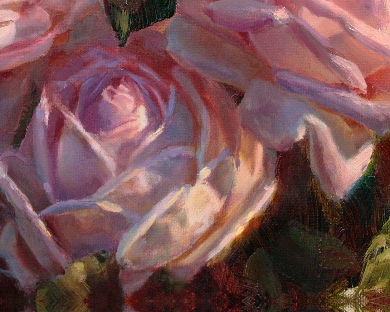 English Roses Wall Art Print of Pink Flowers by Floral Artist Karen Whitworth