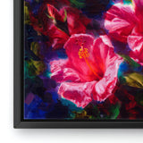 Pink Hibiscus Canvas Print - Tropical Flower Painting - Electric Duo