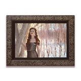 Framed Portrait Painting of Woman in a snowy winter forest. Figure in the Landscape