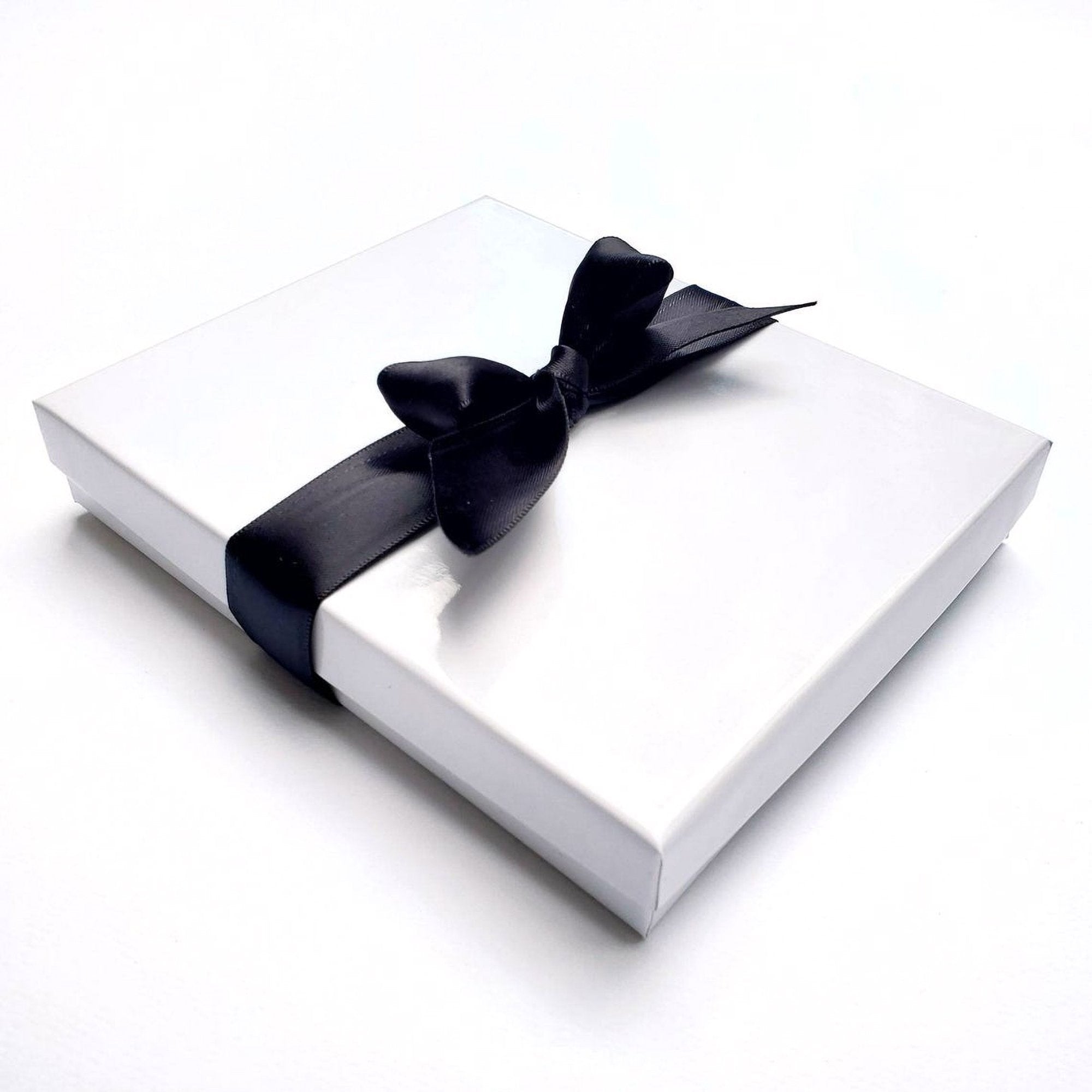 Greeting card gift box with black bow