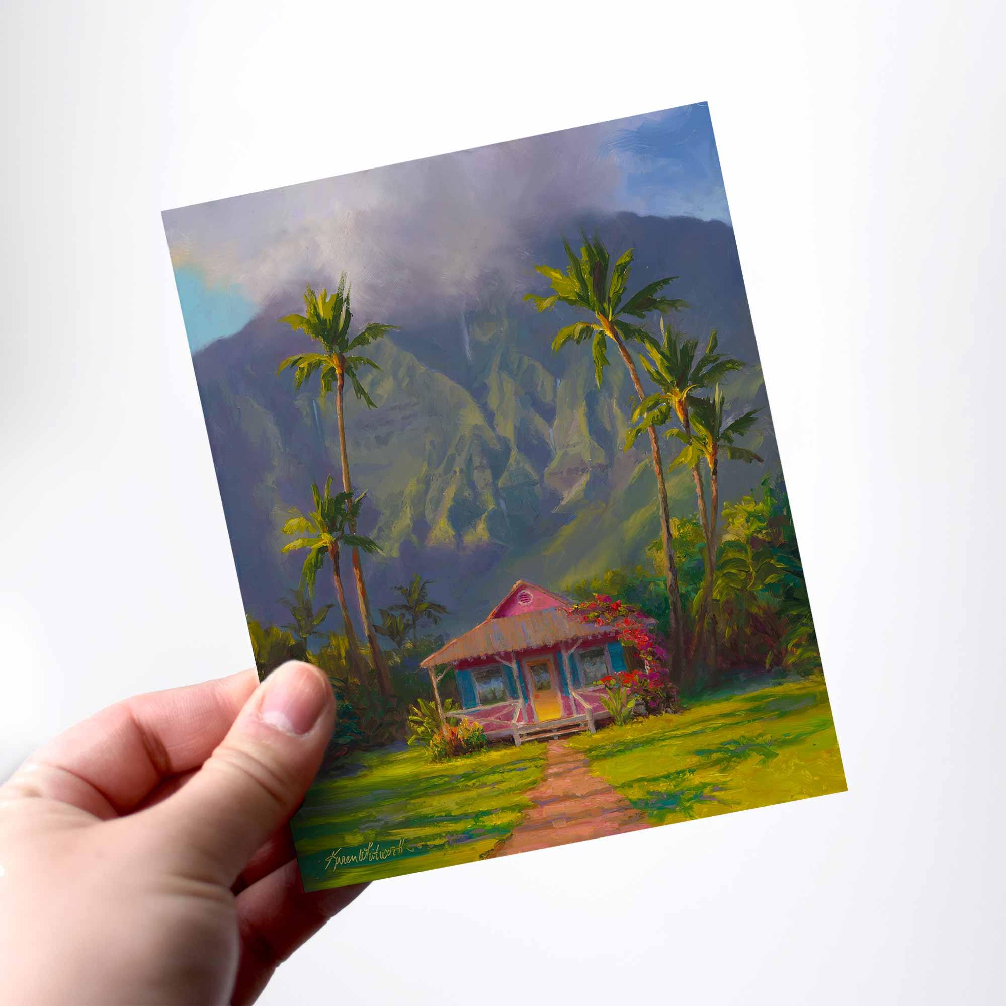 Hawaii greeting card of Kauai Hanalei landscape art