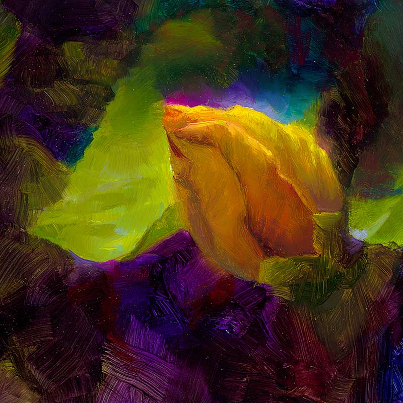 Hawaiian hibiscus painting on canvas by tropical flower artist Karen Whitworth