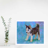 Siberian Husky Art Print of Cute Sled Dog Puppy