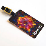 Radiance - Hawaiian Luggage Tags Featuring a Rainbow Hibiscus