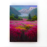 Alaska Art landscape painting on canvas of Mendenhall Glacier scenery in Juneau Alaska