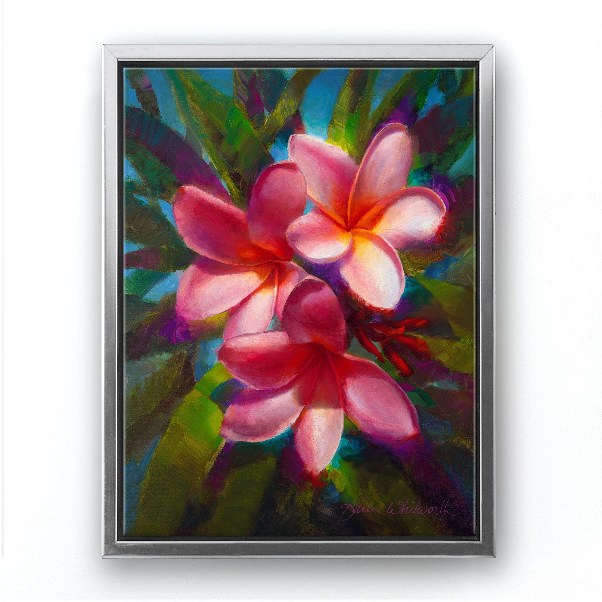 Tropical Plumeria Flowers Wall Art Canvas Painting - Paradise Delight