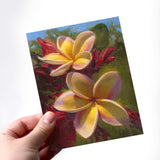Tropical Plumeria Flower Greeting Card