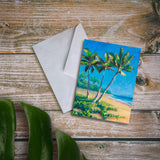 Paradise Palm Trees - Tropical Beach Blank Greeting Card Stationery