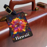 Radiance - Hawaiian Luggage Tags Featuring a Rainbow Hibiscus