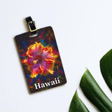 Radiance - Hawaiian Luggage Tags Featuring a Rainbow Hibiscus