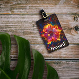 Radiance - Hawaiian Luggage Tags Featuring a Rainbow Hibiscus