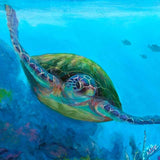 Dreamy Sea Turtle Wall Art Print