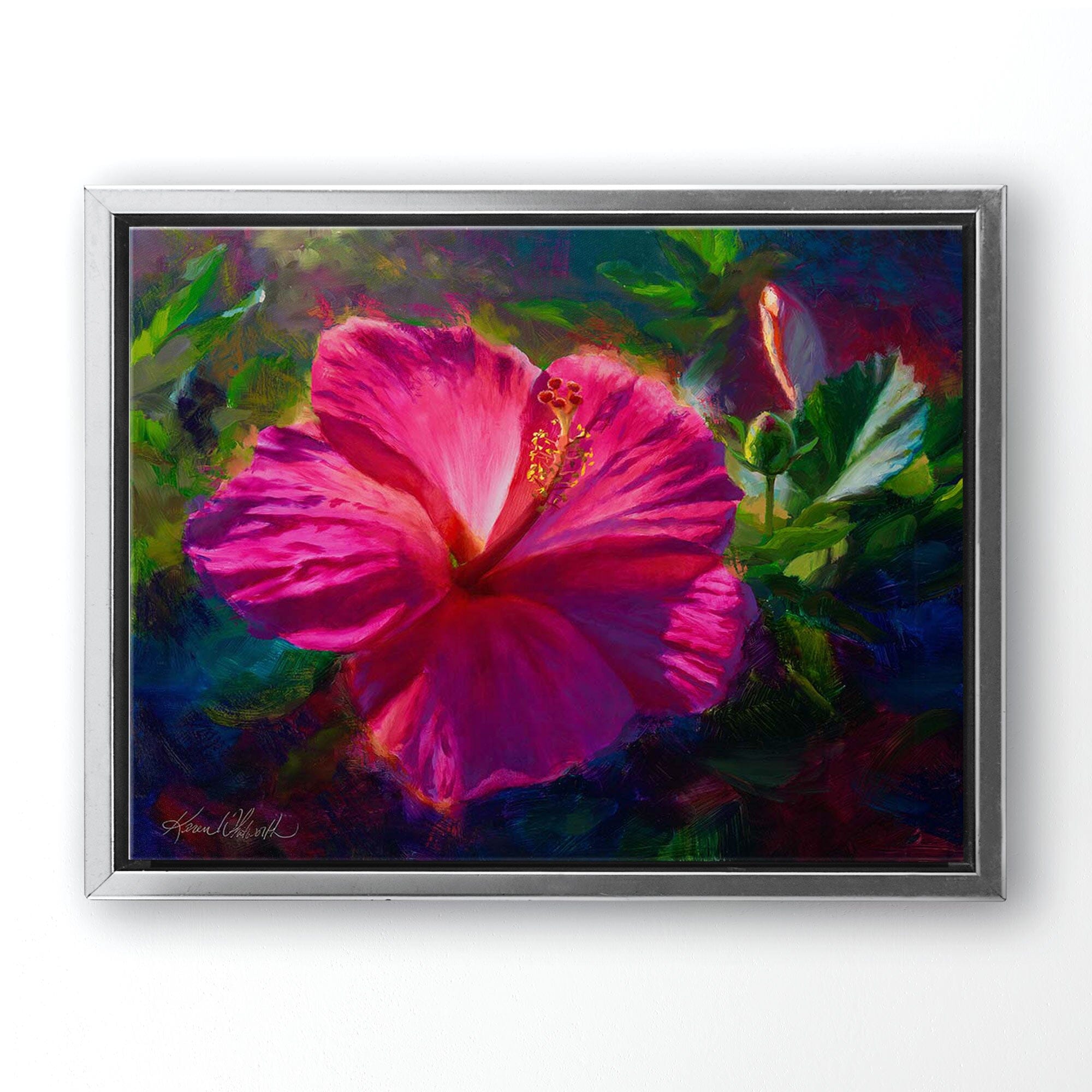 Hawaiian Hibiscus Flowers Wall Art Canvas - Sunrise Sonnet