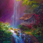 Tropical Waterfall wall art print by Hawaii landscape artist Karen Whitworth