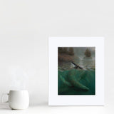 Painting of Humpback whale and calf wall art print by ocean artist Karen Whitworth